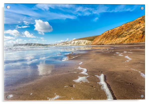 Compton Bay Summer Beach Acrylic by Wight Landscapes