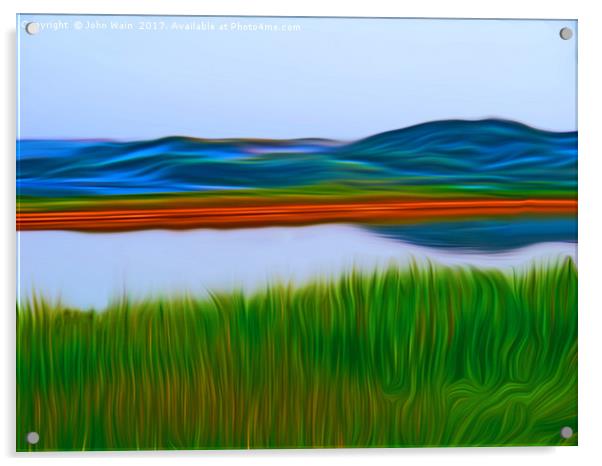 Over the Lake Acrylic by John Wain