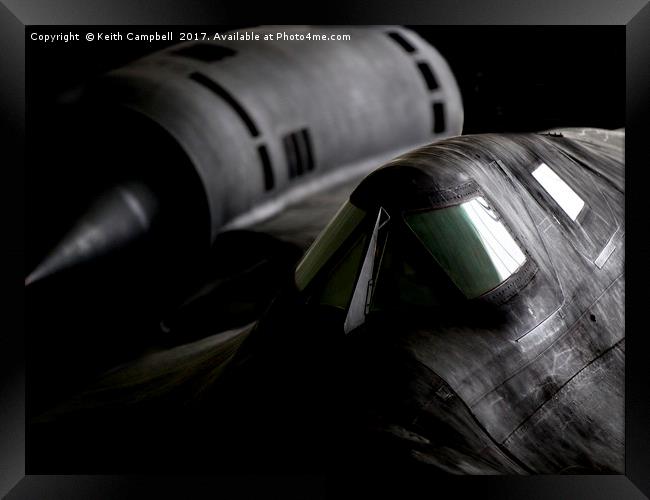 USAF SR-71 Blackbird jet aircraft Framed Print by Keith Campbell