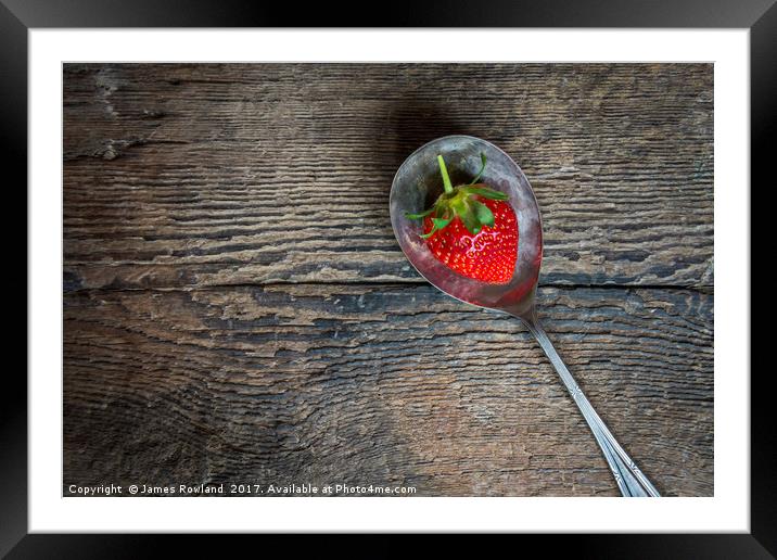 Strawberry on a Spoon Framed Mounted Print by James Rowland
