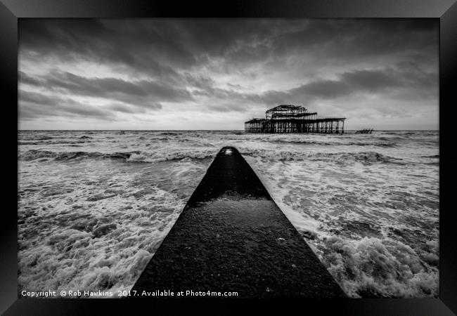 Remains of the Pier  Framed Print by Rob Hawkins