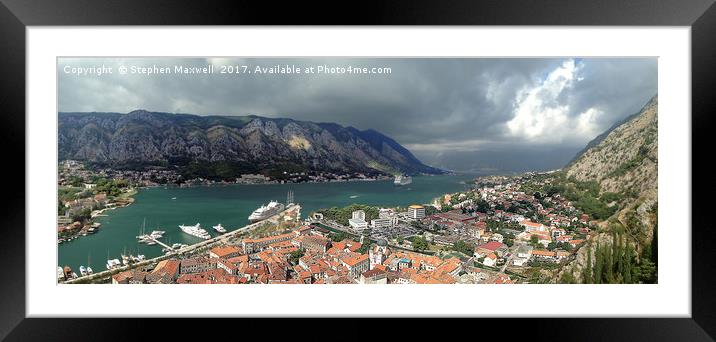 Bay of Kotor, Montenegro Framed Mounted Print by Stephen Maxwell