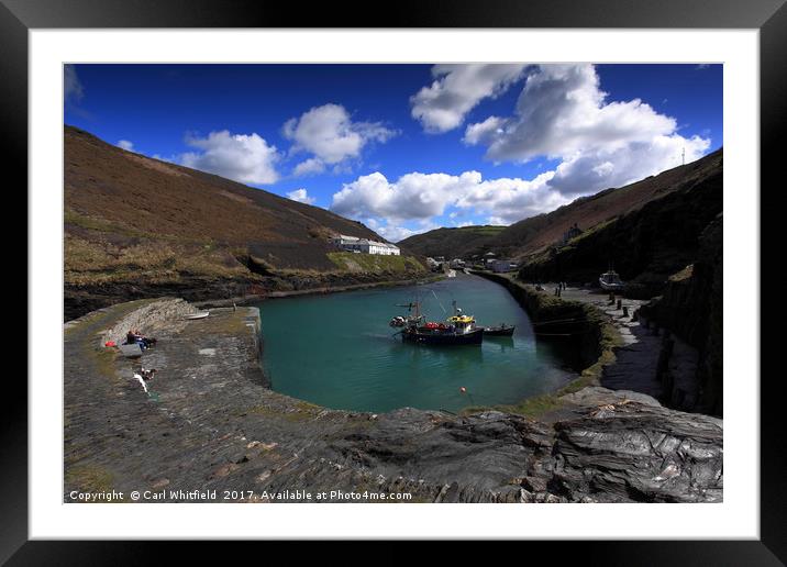 Boscastle in Cornwall, England. Framed Mounted Print by Carl Whitfield