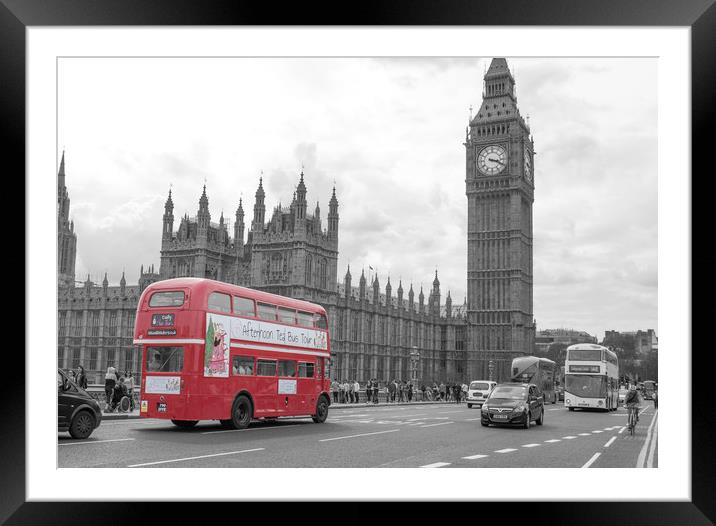 London Bus Framed Mounted Print by Phil Dutton
