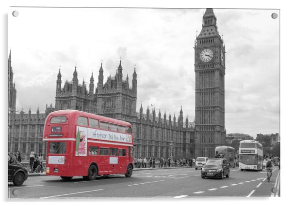 London Bus Acrylic by Phil Dutton