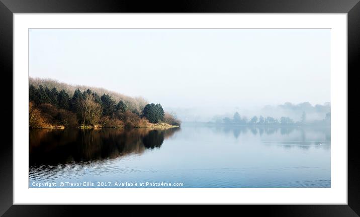 Mist over Thornton Reservoir Framed Mounted Print by Trevor Ellis