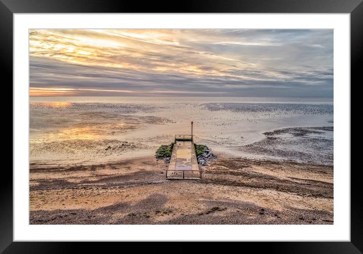 Sunset on Heacham beach Framed Mounted Print by Gary Pearson