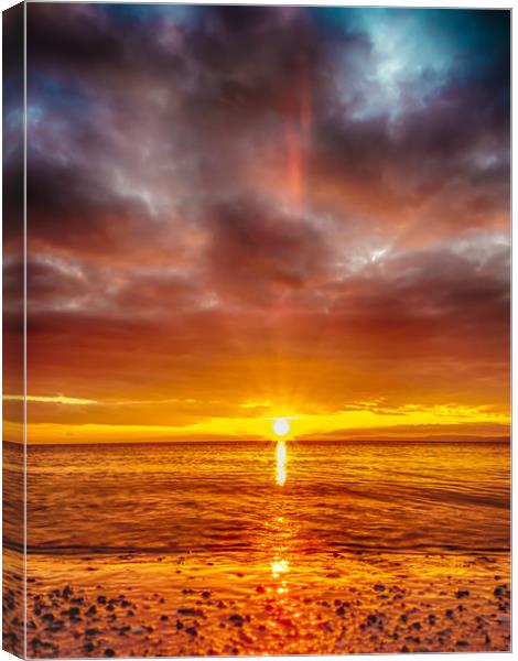 Prestwick Sunset Canvas Print by Gareth Burge Photography