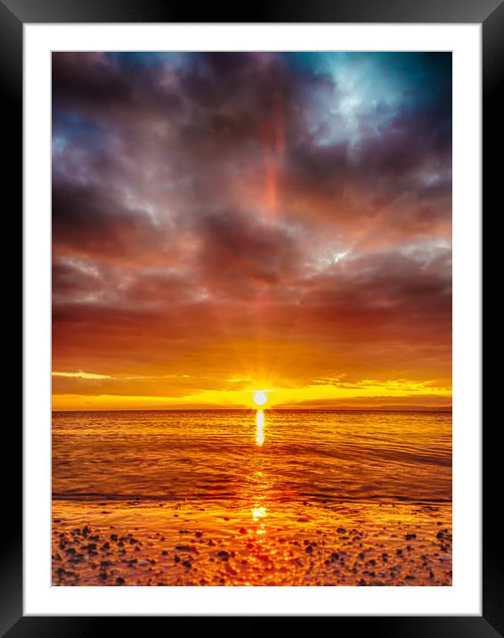Prestwick Sunset Framed Mounted Print by Gareth Burge Photography