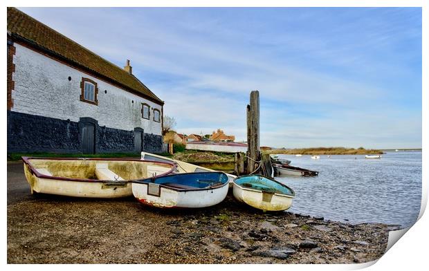 Boats at Burnham Overy Staithe              Print by Gary Pearson