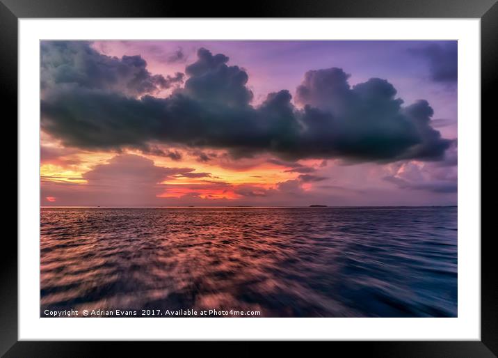 Cebu Straits Sunset Framed Mounted Print by Adrian Evans