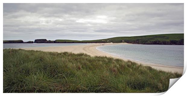 St. Ninian's Tombolo Print by Steven Watson