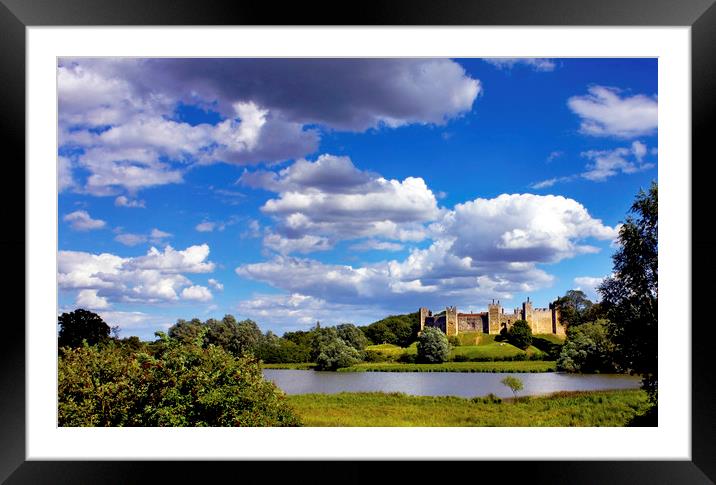 Under A Moving Sky. Framlingham Castle. Framed Mounted Print by Darren Burroughs