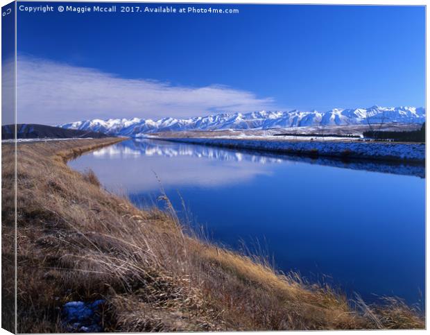 Pukaki Canal, wide angle Canvas Print by Maggie McCall