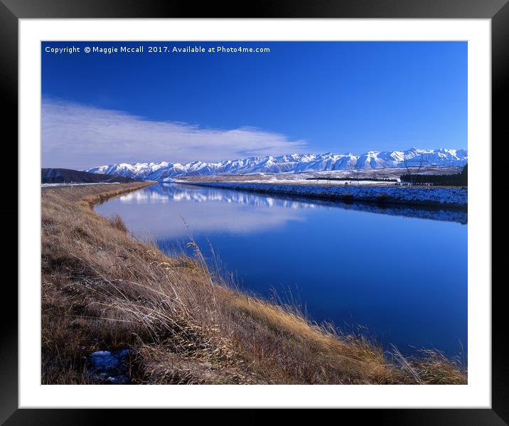 Pukaki Canal, wide angle Framed Mounted Print by Maggie McCall