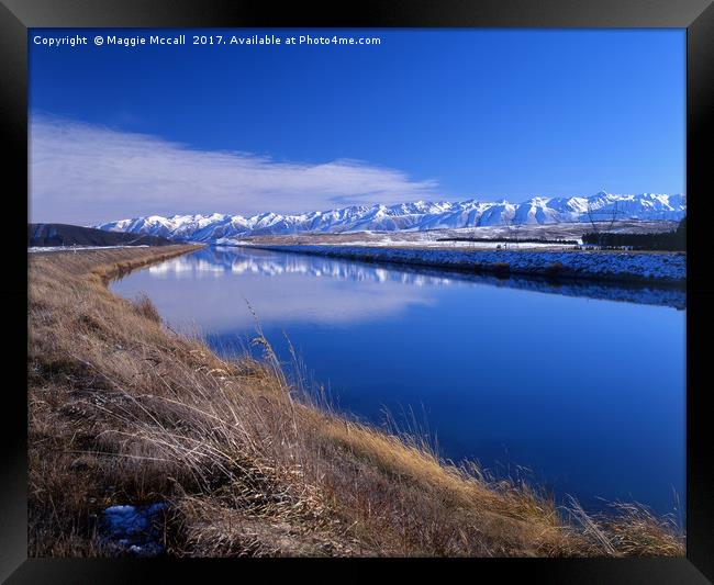 Pukaki Canal, wide angle Framed Print by Maggie McCall