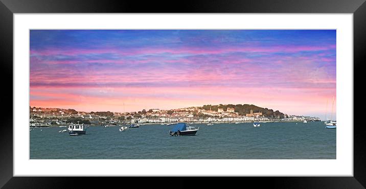   SUNSET OVER APPLEDORE                            Framed Mounted Print by Alexia Miles