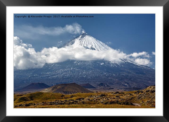 Volcano Klyuchevskaya Sopka in Kamchatka Framed Mounted Print by Alexander Piragis