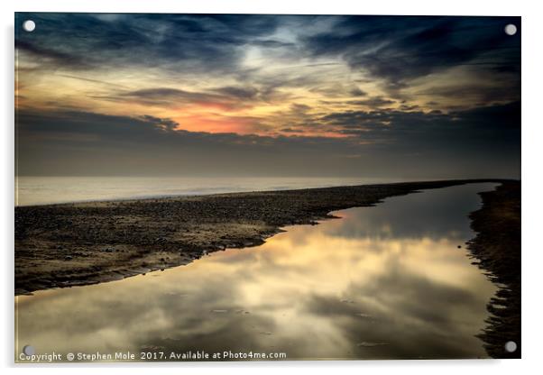 Sunrise at Winterton Acrylic by Stephen Mole