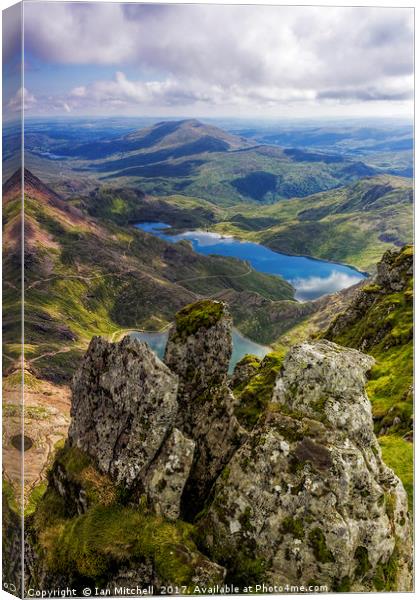 Top Of Snowdon Canvas Print by Ian Mitchell