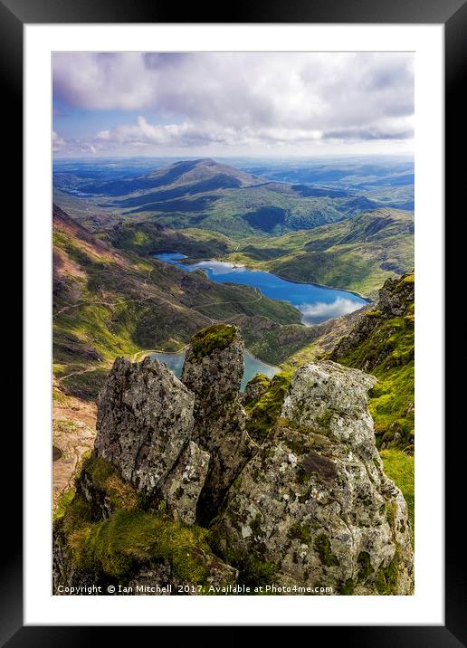 Top Of Snowdon Framed Mounted Print by Ian Mitchell