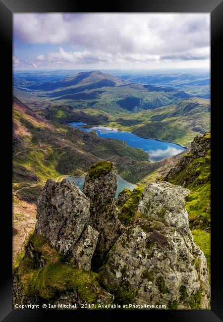 Top Of Snowdon Framed Print by Ian Mitchell
