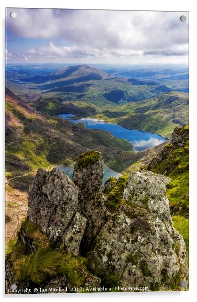 Top Of Snowdon Acrylic by Ian Mitchell