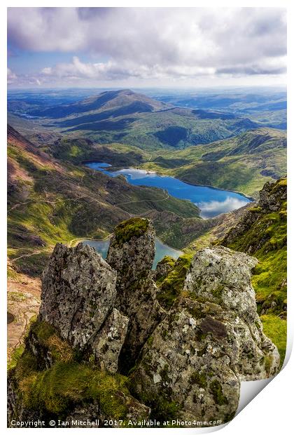 Top Of Snowdon Print by Ian Mitchell