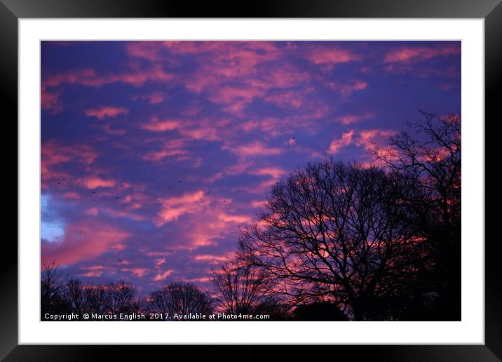 Sunset Over The Trees Framed Mounted Print by Marcus English