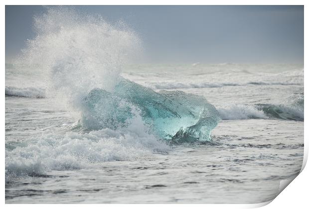 Glacial Iceberg in Beach Surf. Print by Natures' Canvas: Wall Art  & Prints by Andy Astbury