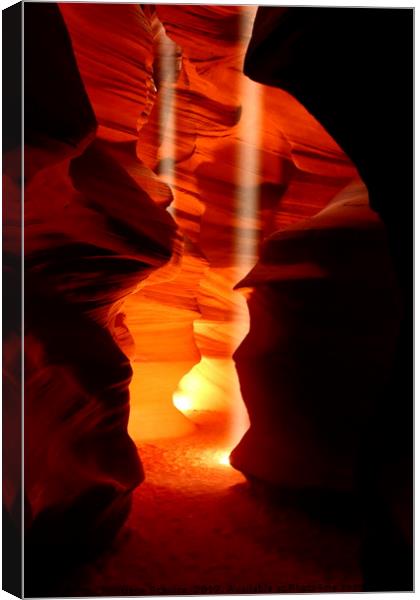 Beams Of Light In Antelope Canyon  Canvas Print by Christiane Schulze
