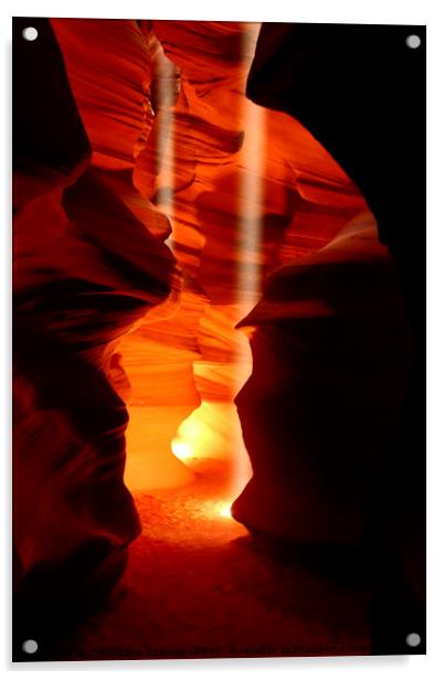 Beams Of Light In Antelope Canyon  Acrylic by Christiane Schulze