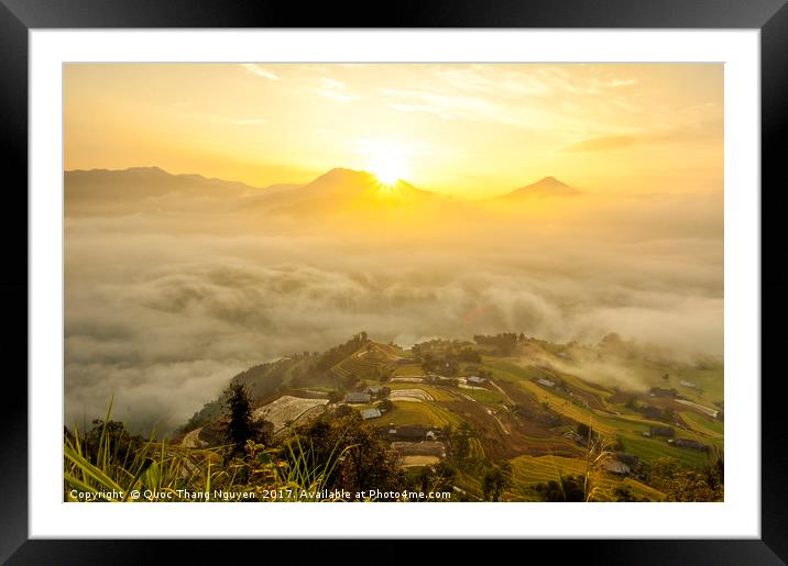 Dawn on Hoang Su Phi district, Ha Giang, Vietnam Framed Mounted Print by Quoc Thang Nguyen