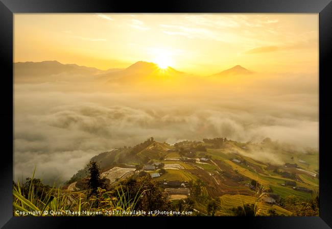 Dawn on Hoang Su Phi district, Ha Giang, Vietnam Framed Print by Quoc Thang Nguyen