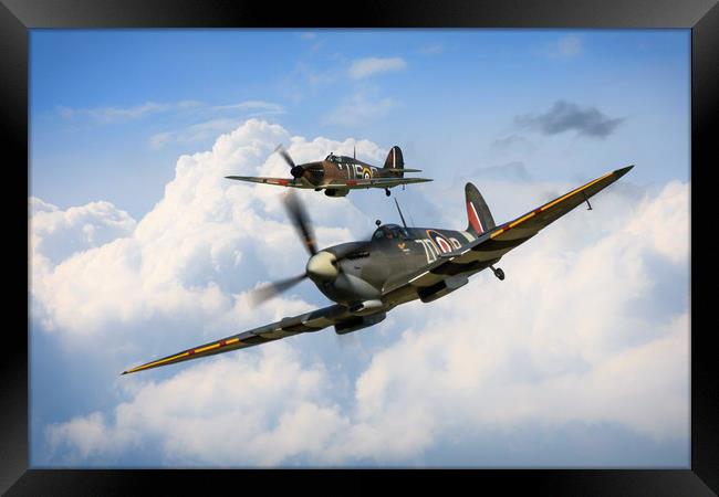 Spitfire & Hurricane Framed Print by J Biggadike