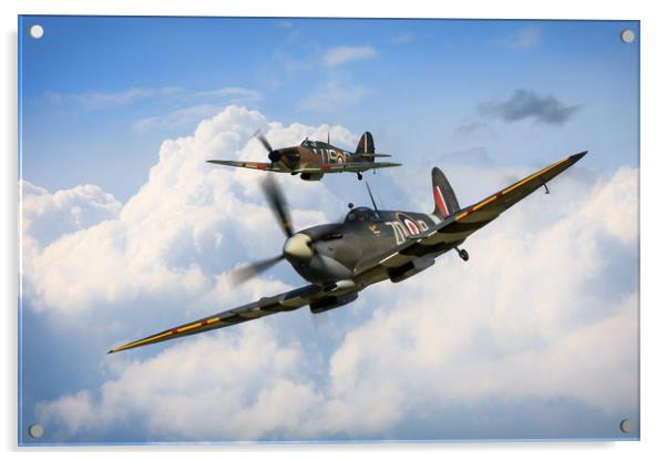 Spitfire & Hurricane Acrylic by J Biggadike