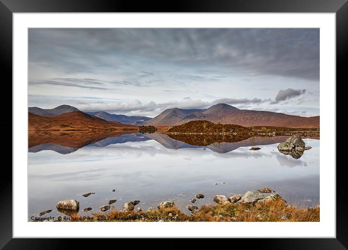 Rannoch Moor reflections Framed Mounted Print by Richard Pike