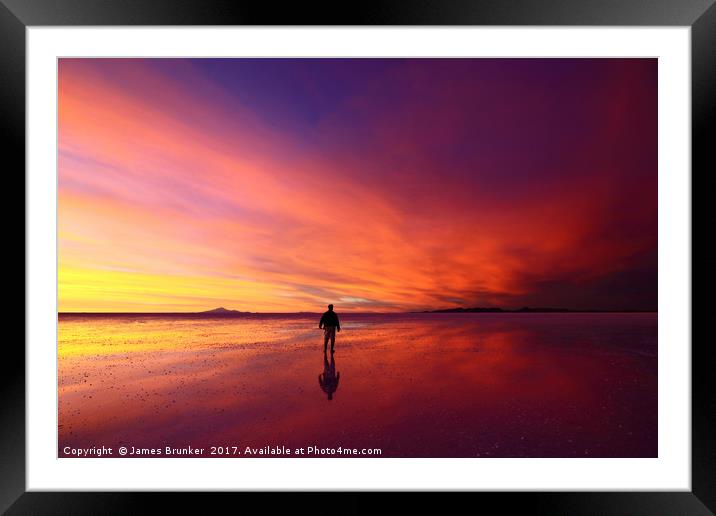 Sunset Inspiration Salar de Uyuni Bolivia Framed Mounted Print by James Brunker