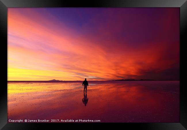 Sunset Inspiration Salar de Uyuni Bolivia Framed Print by James Brunker