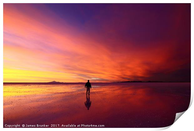 Sunset Inspiration Salar de Uyuni Bolivia Print by James Brunker