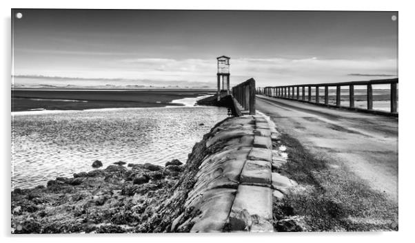 Refuge of Lindisfarne Causeway in Mono Acrylic by Naylor's Photography