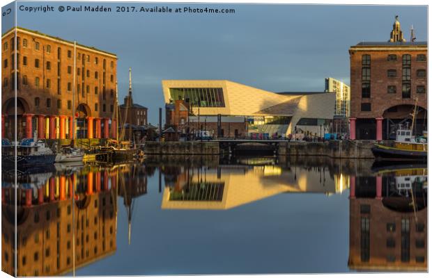Albert Dock and Museum of Liverpool Canvas Print by Paul Madden