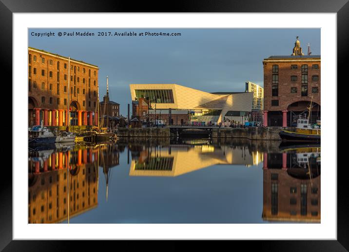 Albert Dock and Museum of Liverpool Framed Mounted Print by Paul Madden