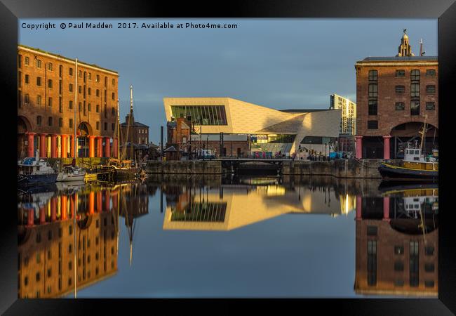 Albert Dock and Museum of Liverpool Framed Print by Paul Madden