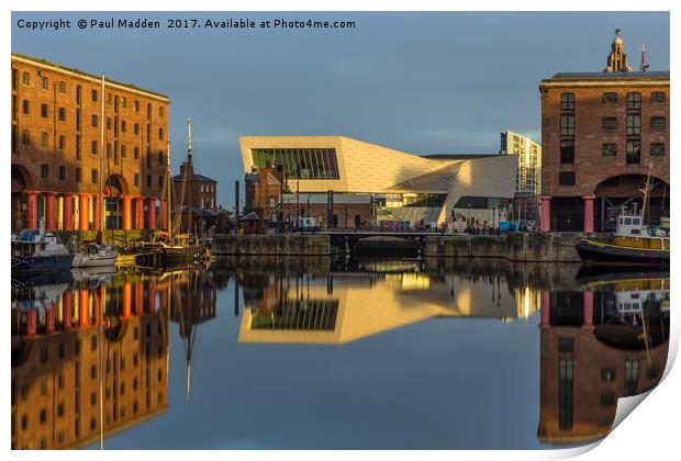 Albert Dock and Museum of Liverpool Print by Paul Madden