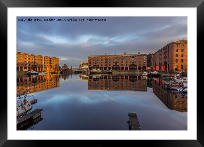 The Albert Dock in the morning Framed Mounted Print by Paul Madden