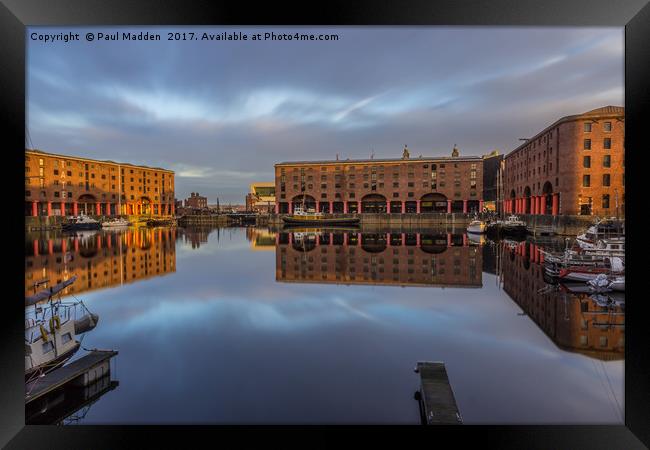 The Albert Dock in the morning Framed Print by Paul Madden