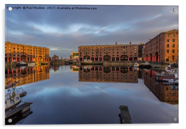 The Albert Dock in the morning Acrylic by Paul Madden