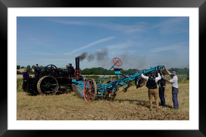 Steam Ploughing Framed Mounted Print by Alan Barnes