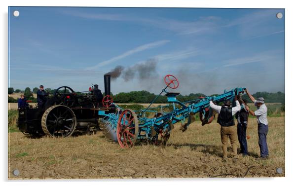 Steam Ploughing Acrylic by Alan Barnes